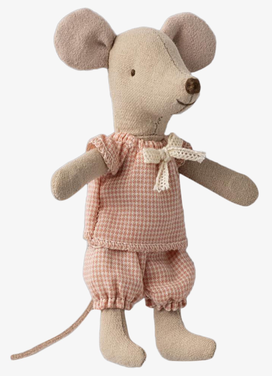 Maileg Little sister knuffel muis in geschenkdoos 13 cm - detail 3 wit