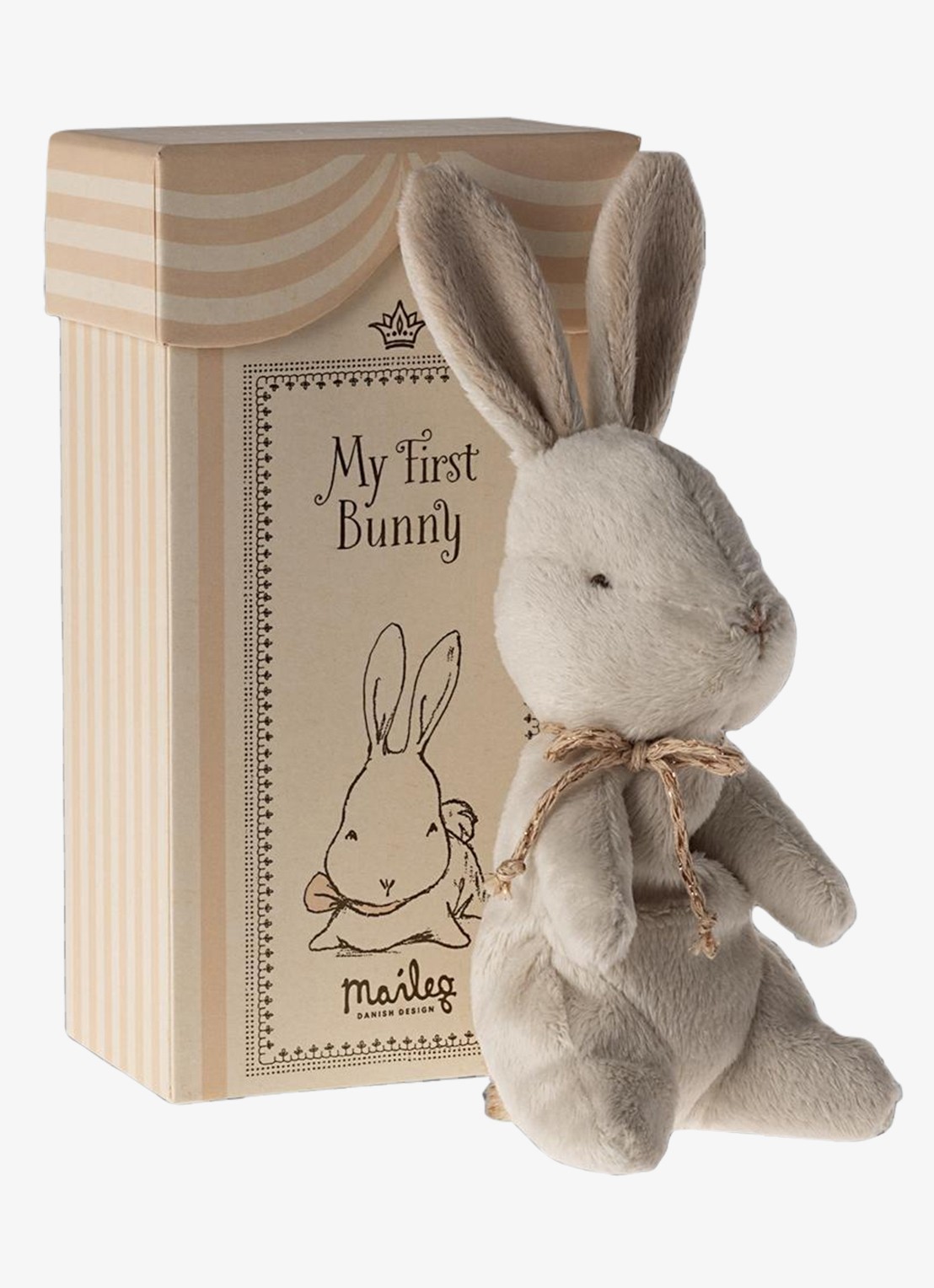 Maileg My first bunny knuffel konijn 19 cm - voorkant 2 gebroken wit