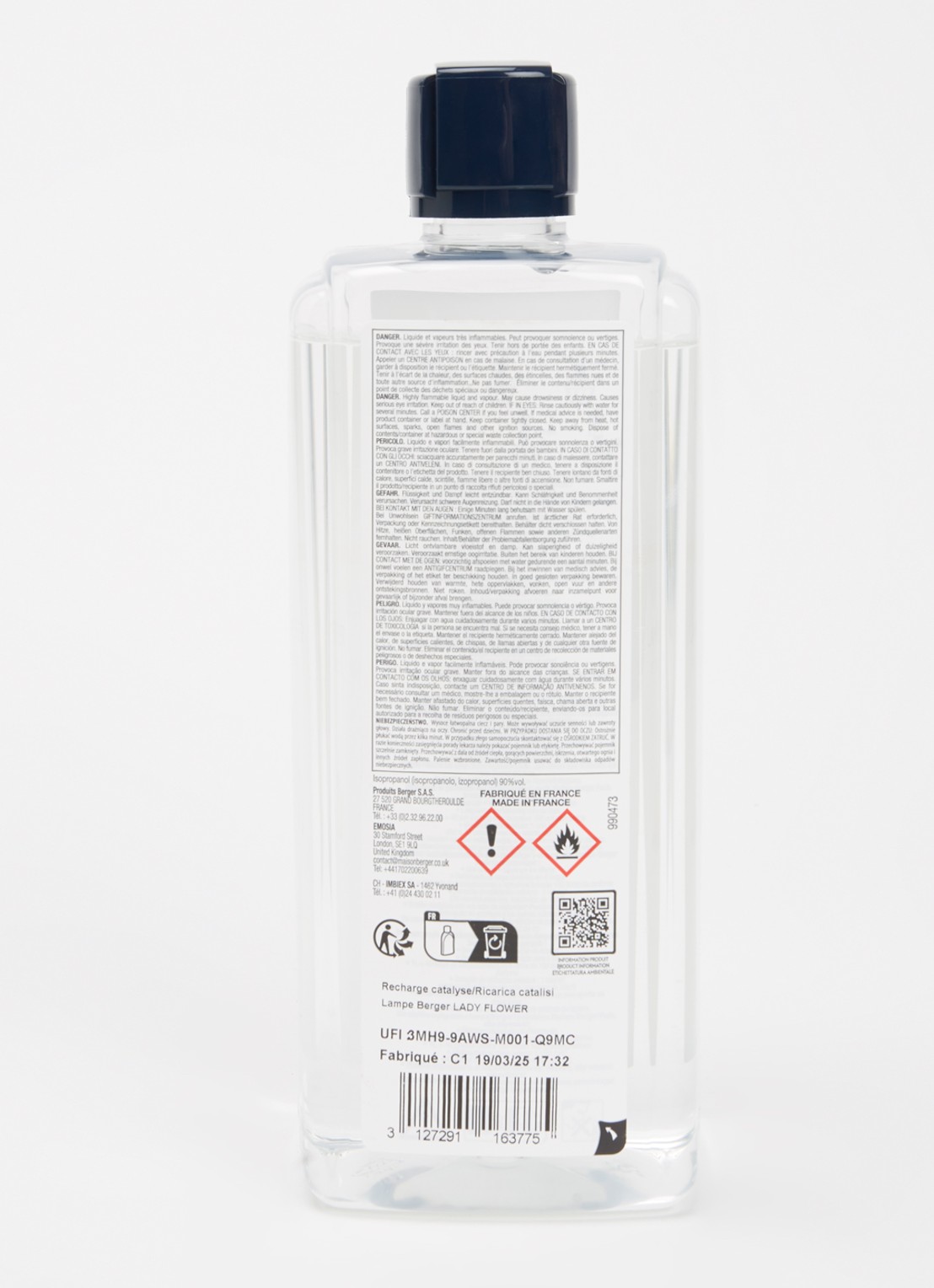 Maison Berger Lady Flower navulling voor Lampe Berger 1 liter - voorkant 2 transparant