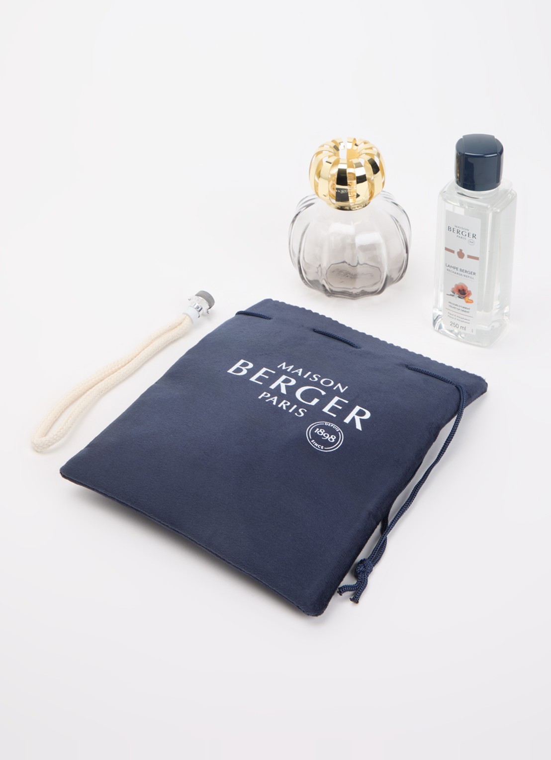 Maison Berger Lampe Berger Corali Grise cadeauset met Velours d'Orient navulling 250 ml  - voorkant 2 grijs