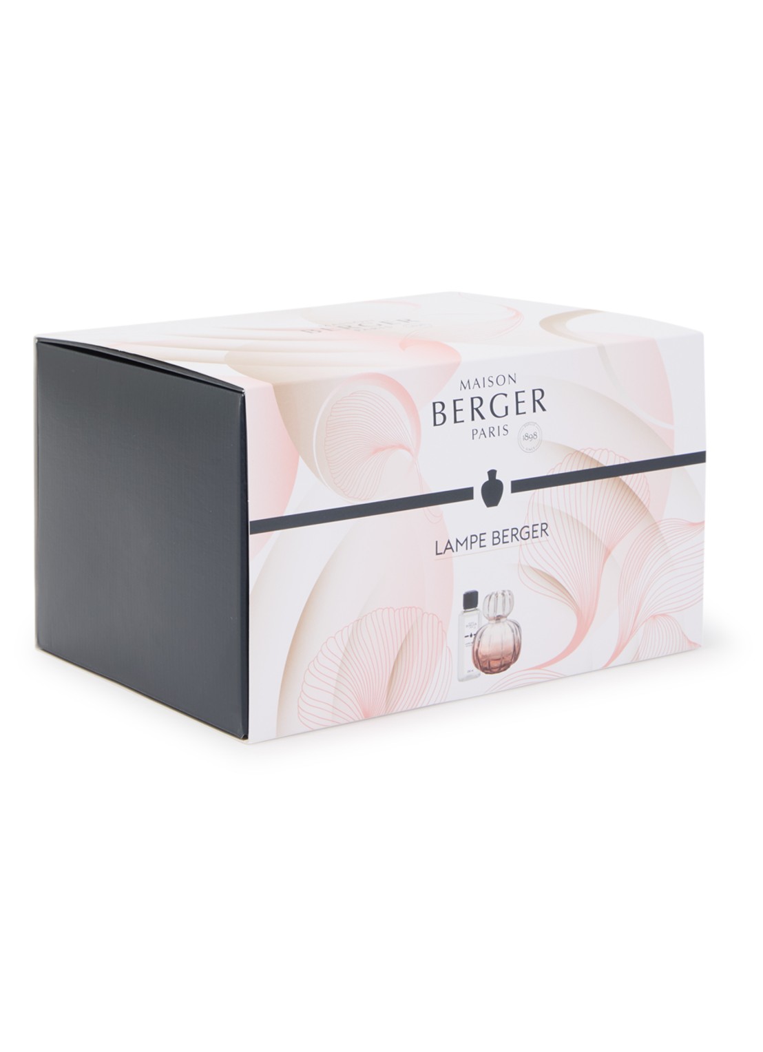 Maison Berger Lampe Berger Corali Rose cadeauset met Lady Flower navulling 250 ml  - voorkant roze