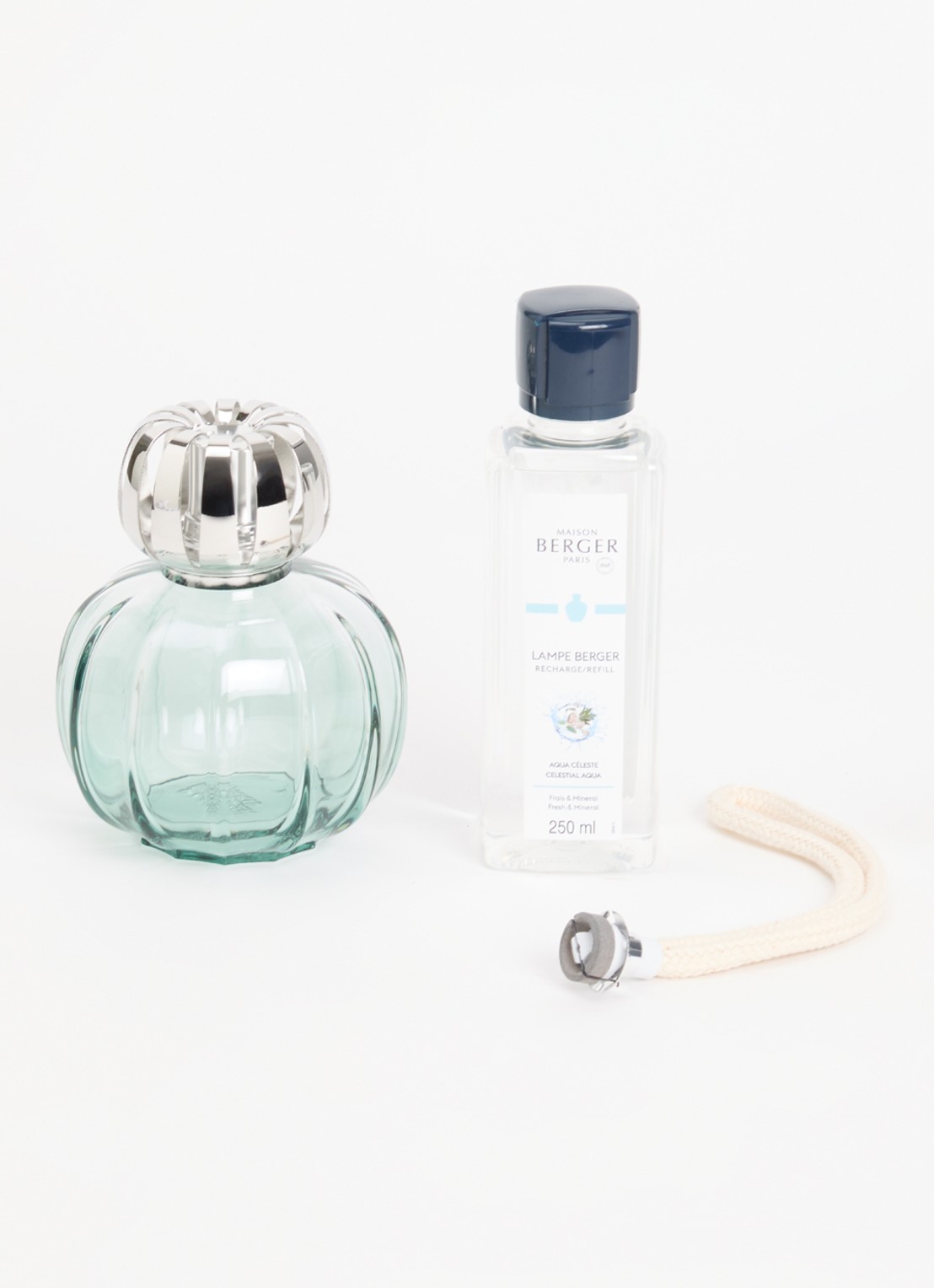 Maison Berger Lampe Berger Corali Verte cadeauset met Aqua Céleste navulling 250 ml - detail groen