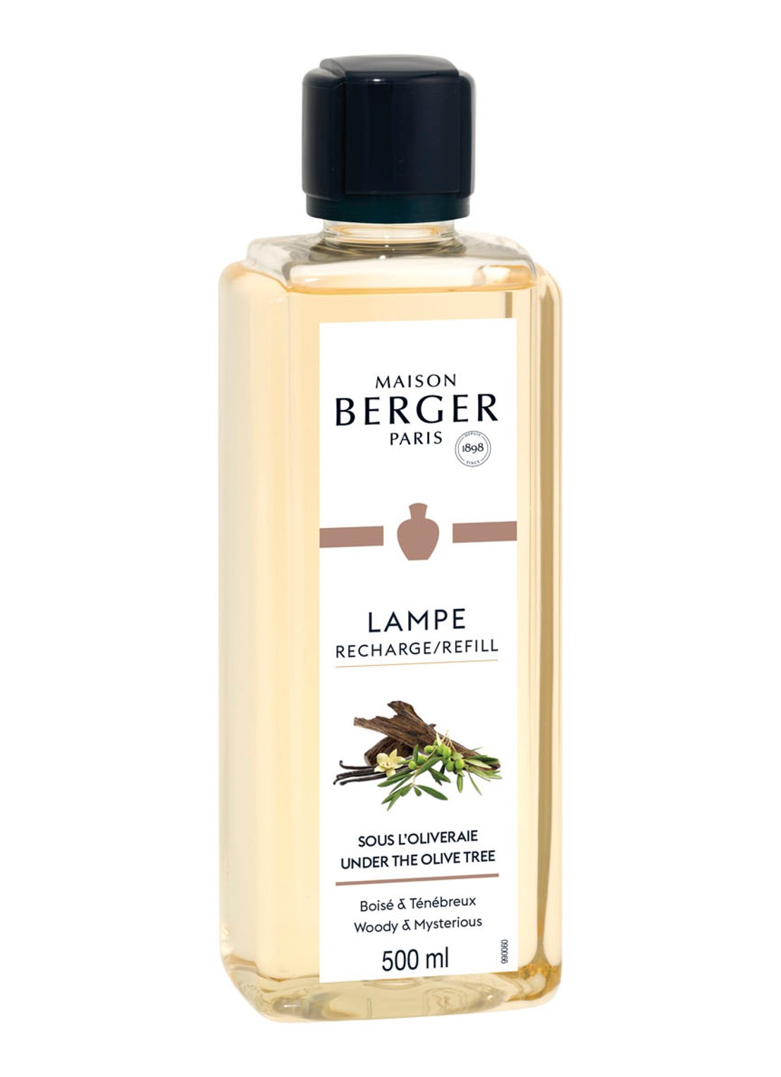 Maison Berger Sous L’Oliveraie navulling 500 ml - voorkant transparant