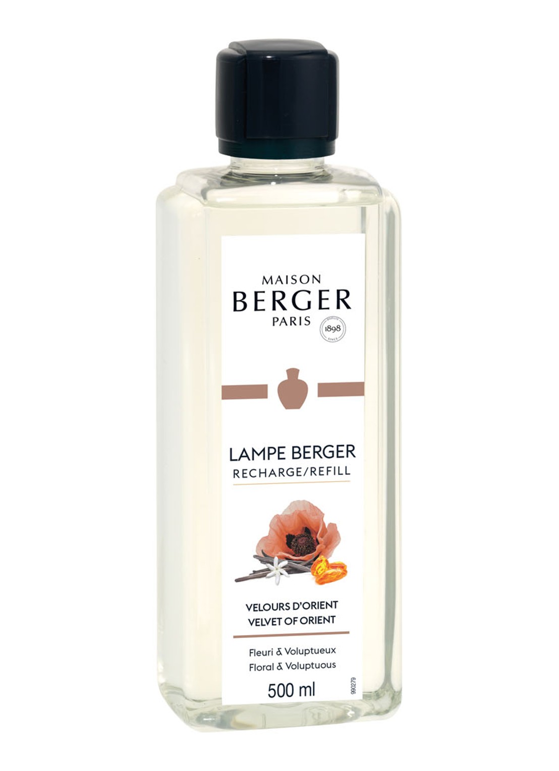 Maison Berger Velours d'Orient navulling voor geurbrander 500 ml - voorkant transparant