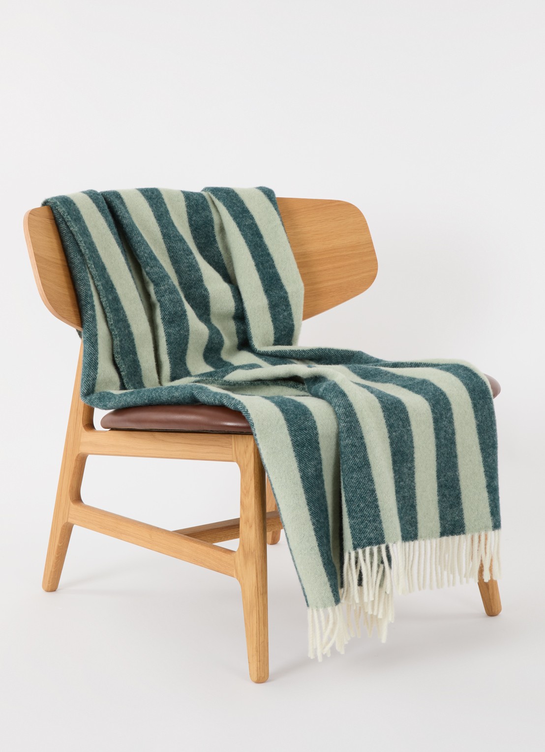 Maison Deux Candy Wrap plaid van wol 130 x 200 cm - voorkant 3 groen