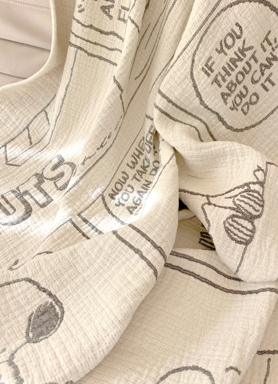 Maison Deux Flight School plaid 130 x 200 cm - detail 3 creme