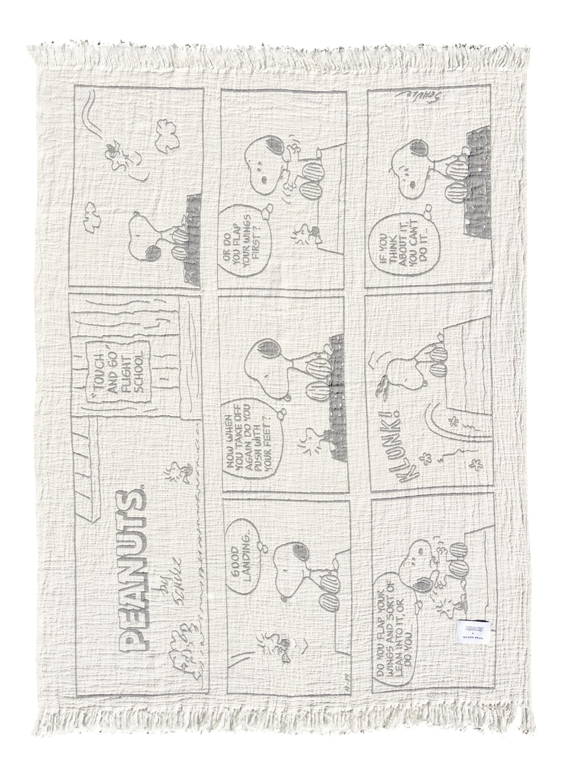 Maison Deux Flight School plaid 130 x 200 cm - voorkant 2 creme