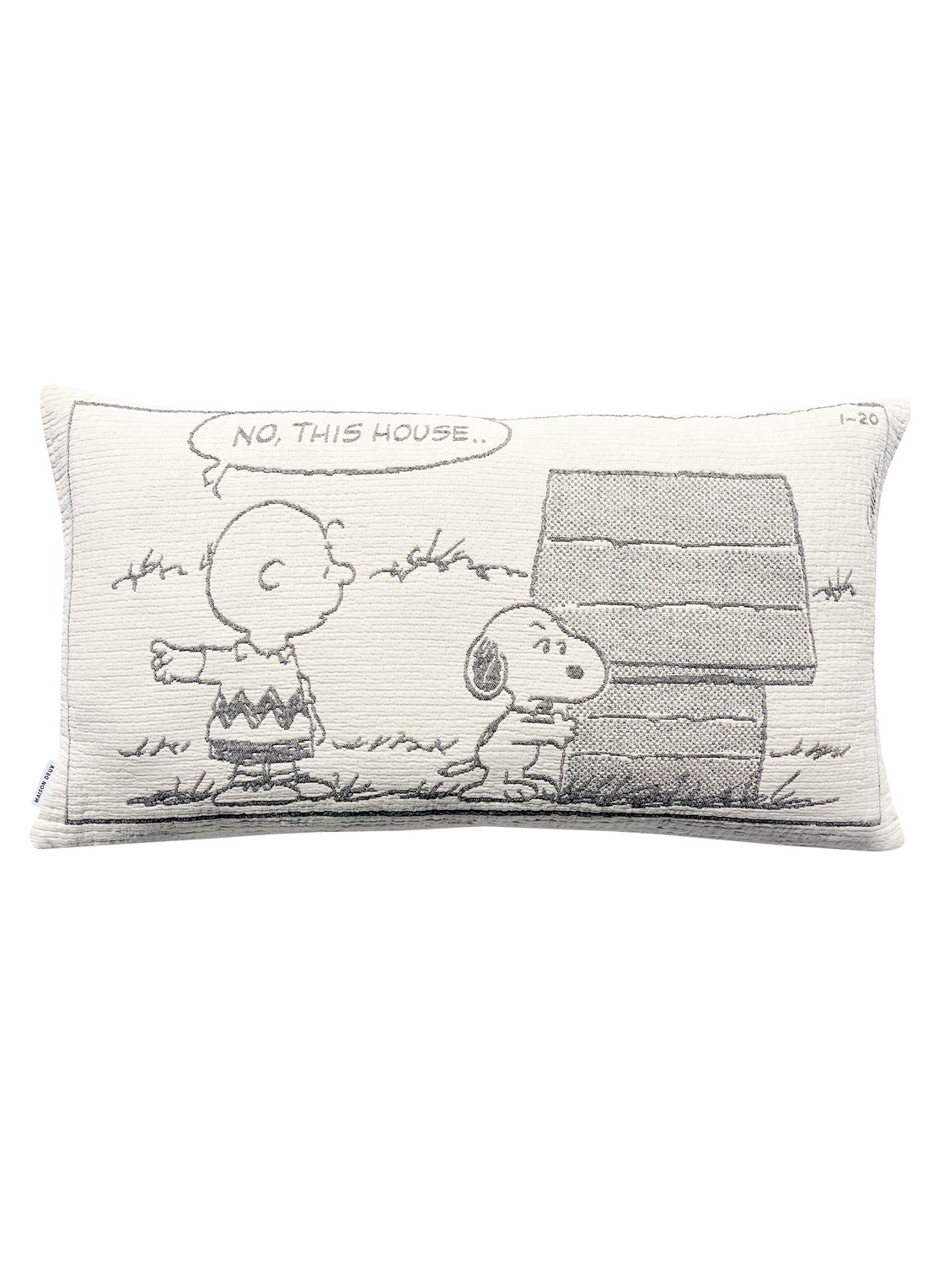 Maison Deux Guard the House sierkussenhoes 90 x 50 cm - voorkant 2 creme