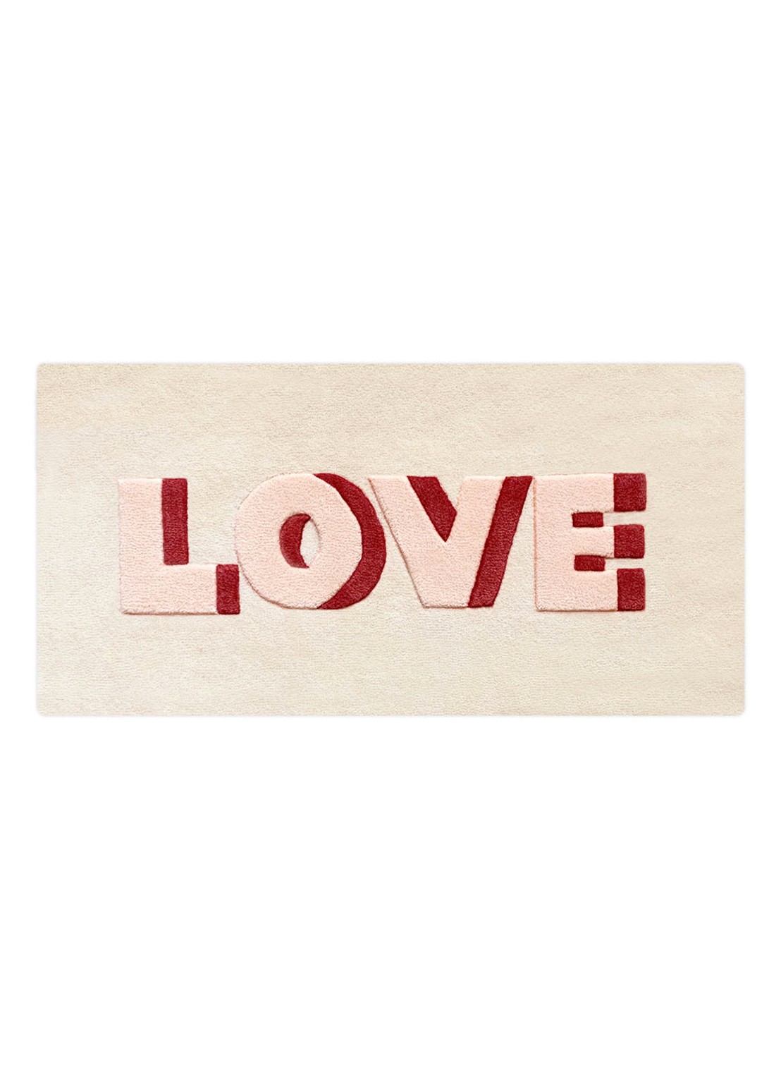 Maison Deux Love vloerkleed 100 x 50 cm - voorkant 5 creme