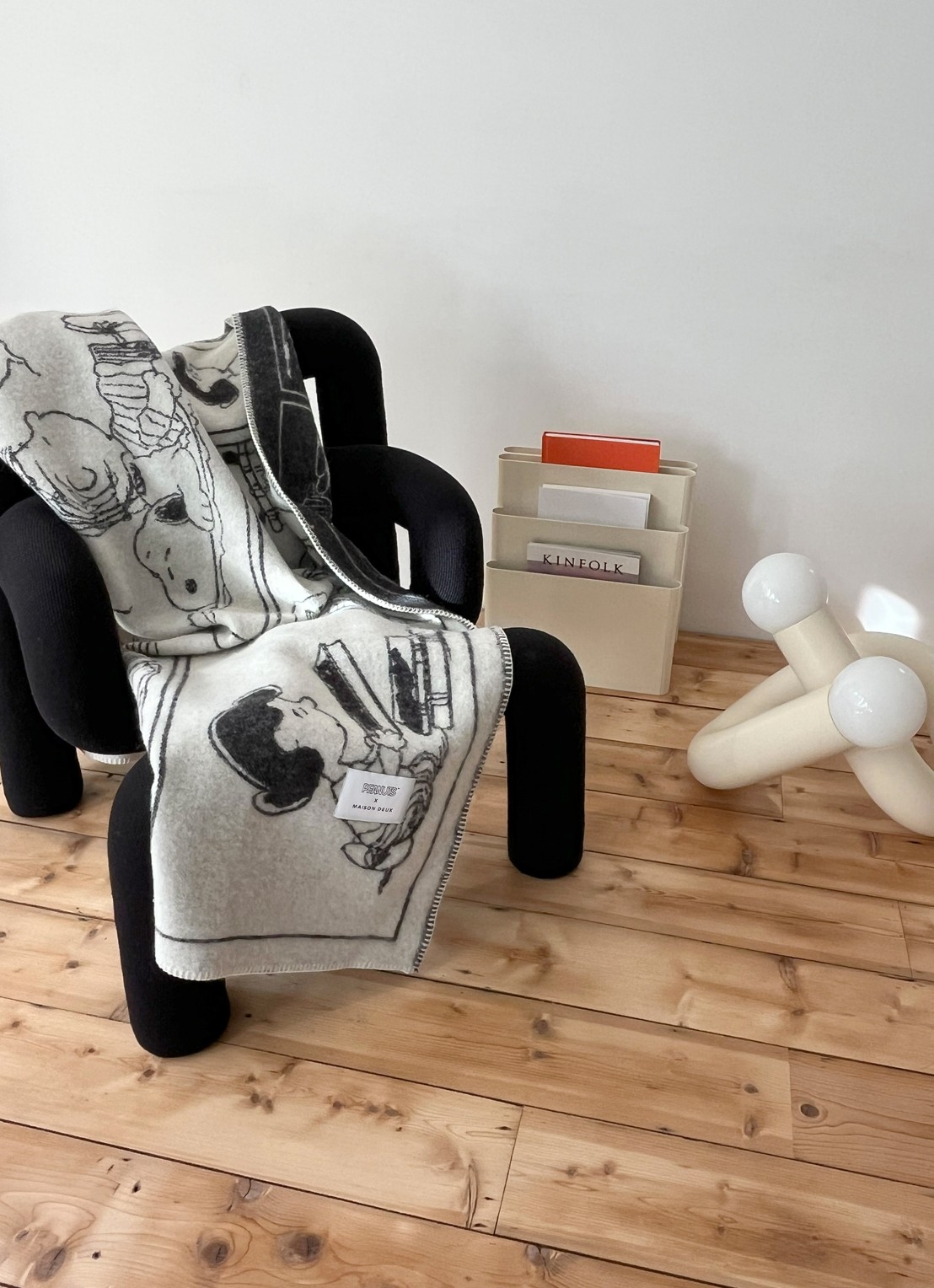 Maison Deux Peanuts plaid 130 x 200 cm - detail 3 creme