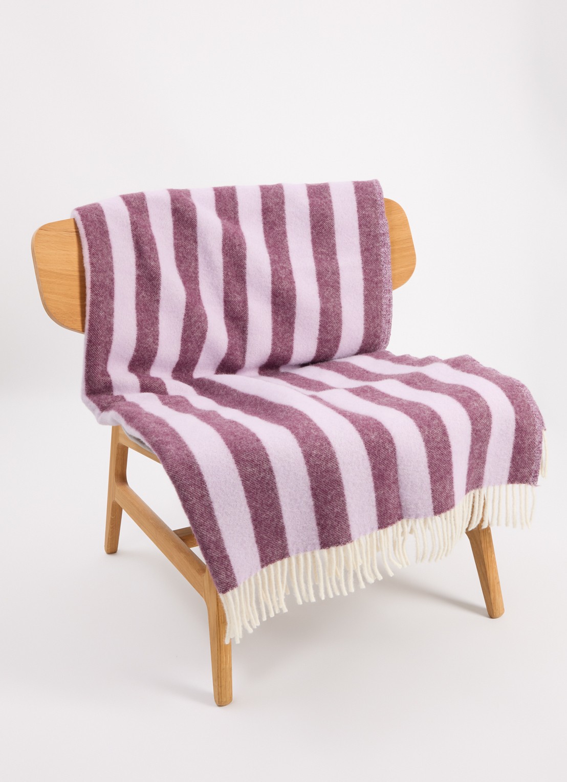Maison Deux Plaid van wol 130 x 200 cm - voorkant 2 donkerblauw