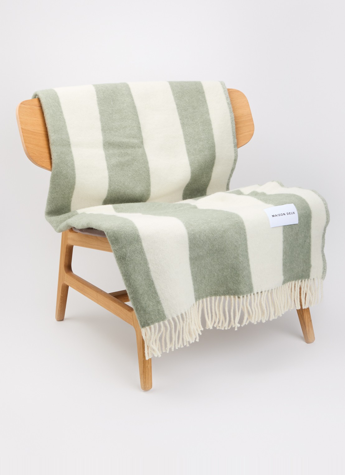 Maison Deux Plaid van wol 130 x 200 cm - voorkant 2 donkerblauw
