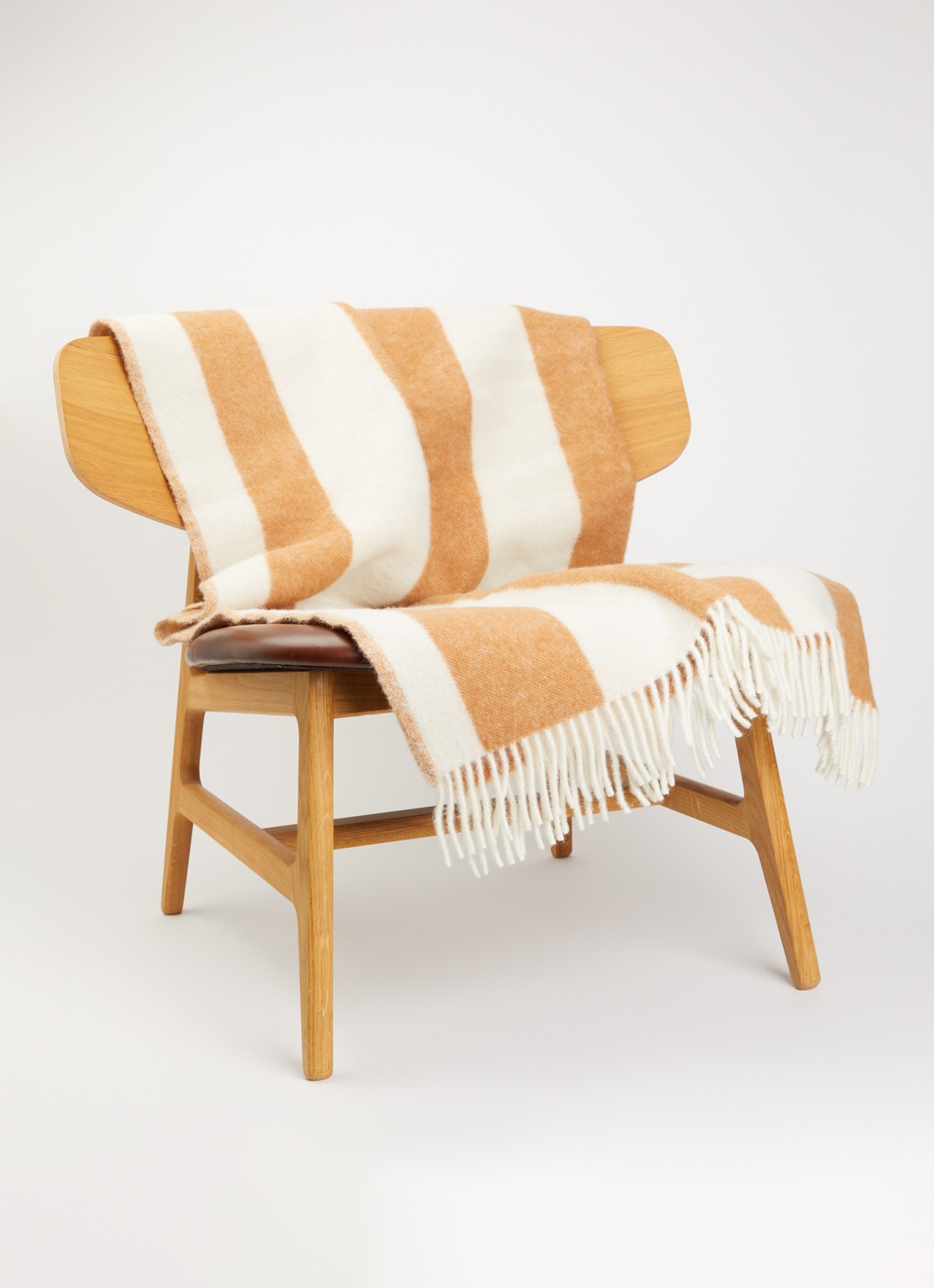 Maison Deux Plaid van wol 130 x 200 cm - voorkant 3 orange