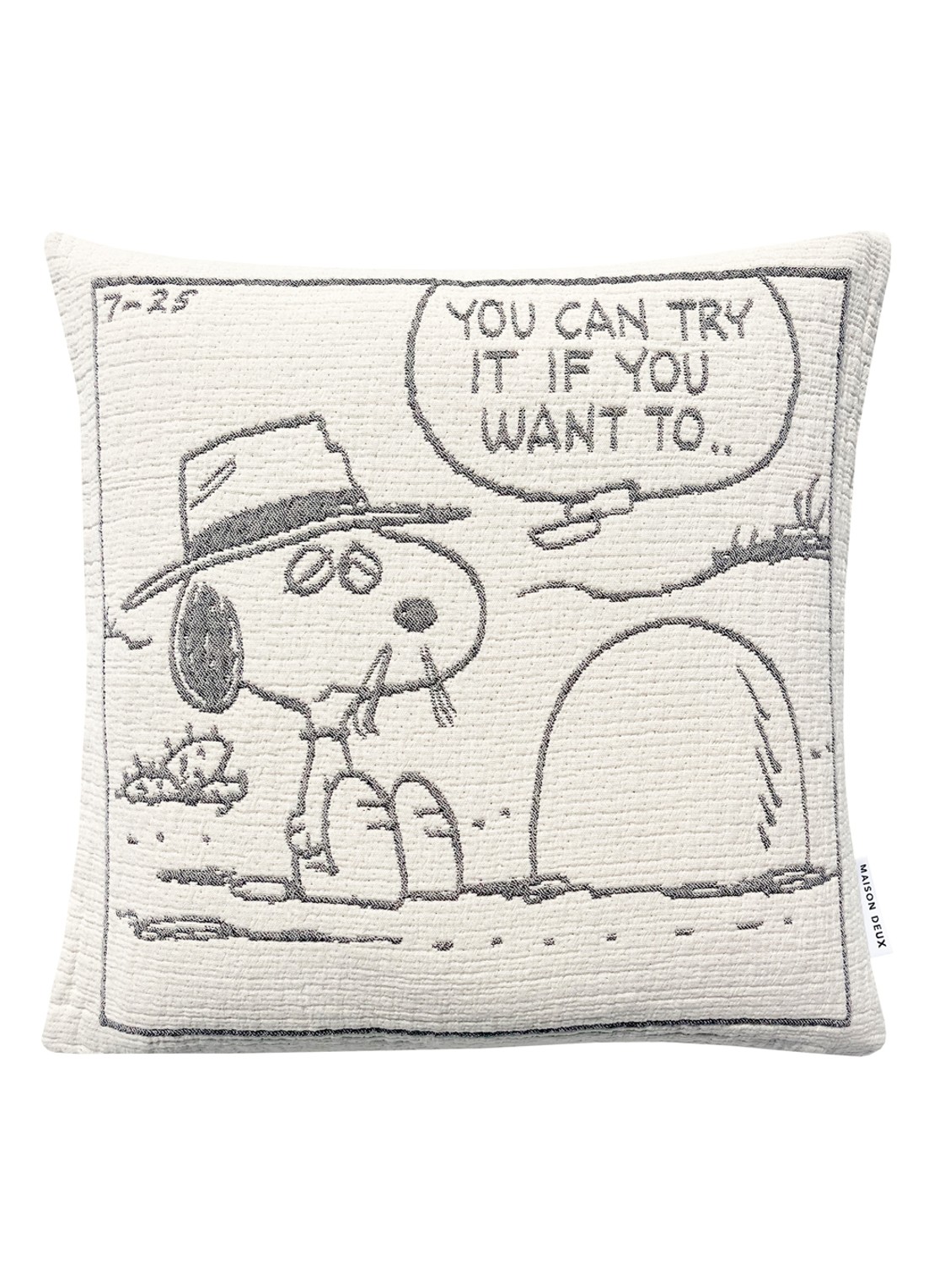Maison Deux Rock sierkussenhoes 50 x 50 cm - voorkant creme