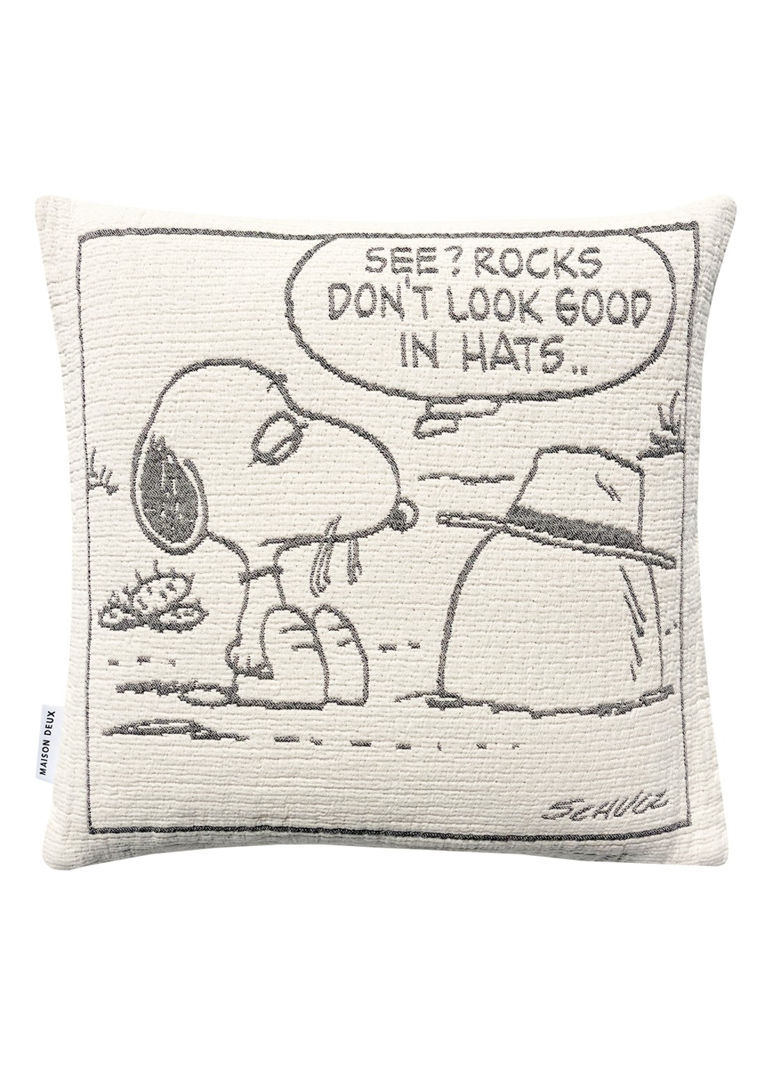 Maison Deux Rock sierkussenhoes 50 x 50 cm - voorkant 2 creme