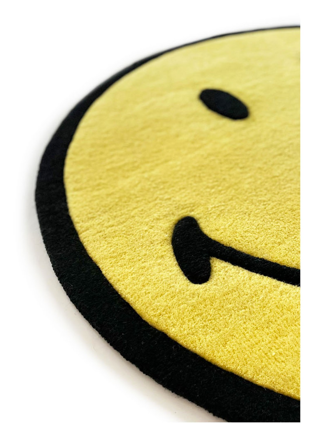 Maison Deux Smiley vloerkleed Ø100 cm - detail 4 neongeel