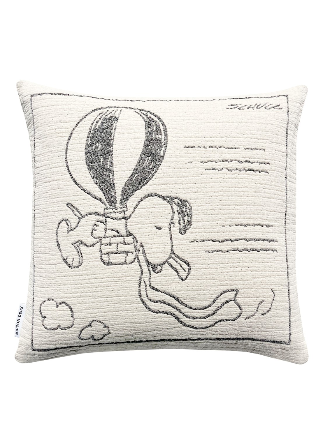 Maison Deux Zeppelin sierkussenhoes 50 x 50 cm - voorkant 2 creme