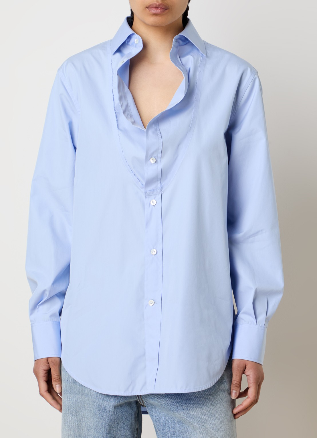 Maison Margiela Blouse met kraag - detail 3 blauw