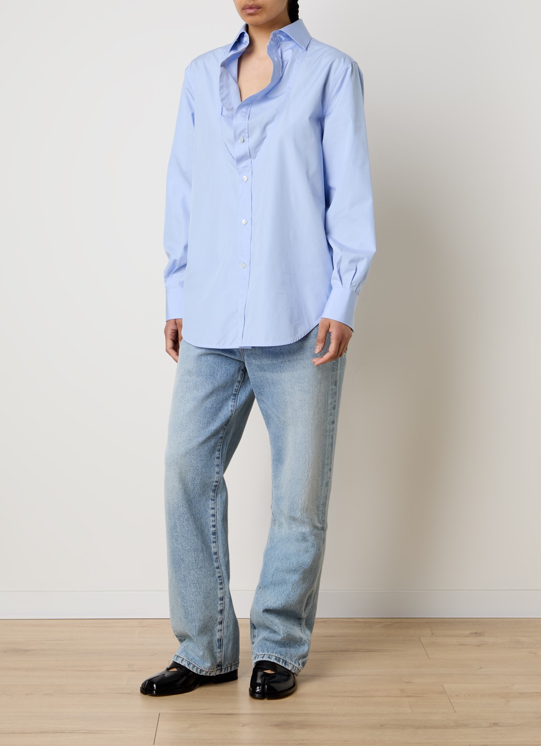 Maison Margiela Blouse met kraag - voorkant 2 blauw
