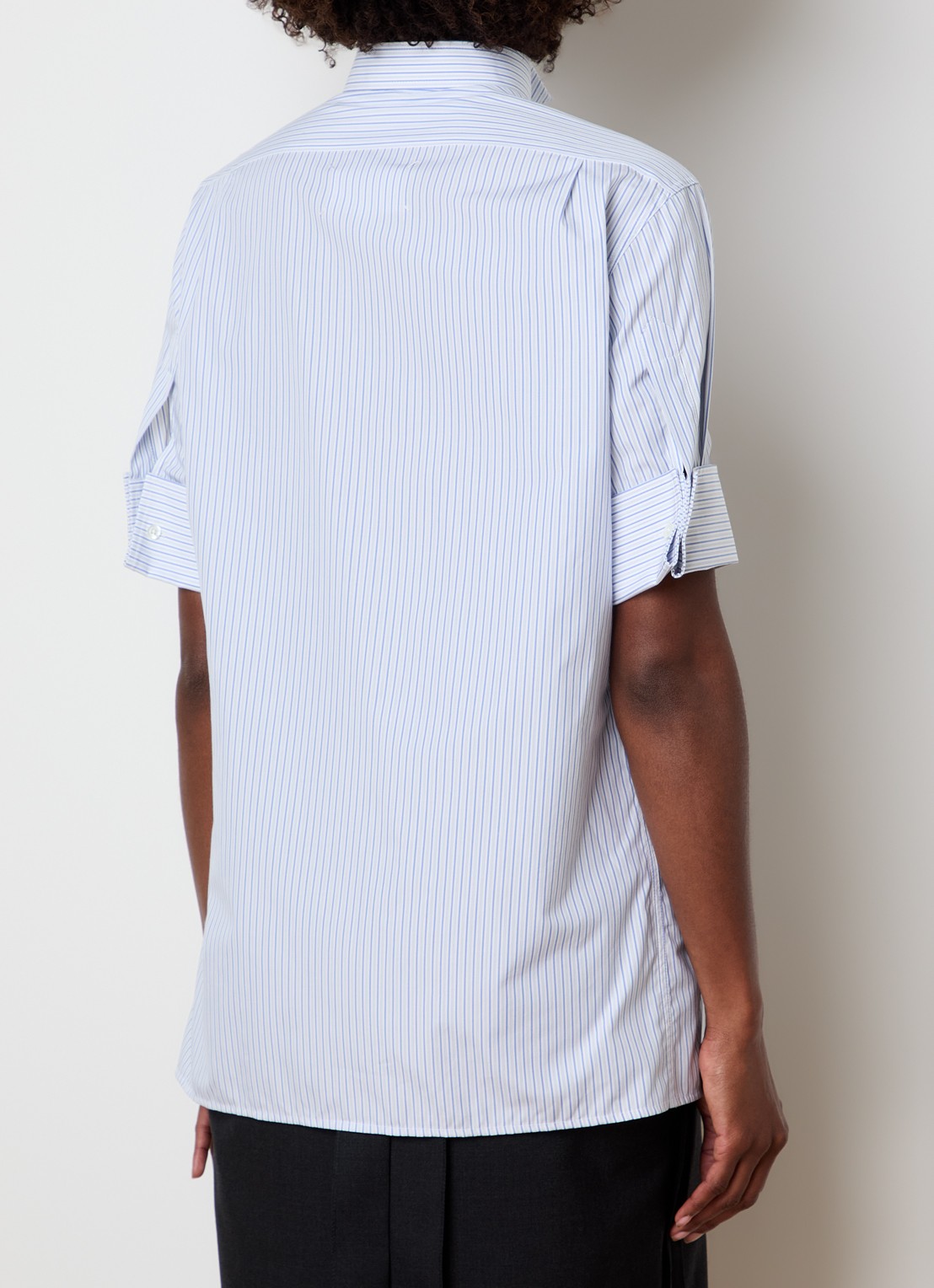Maison Margiela Blouse met streepprint - achterkant 3 blauw
