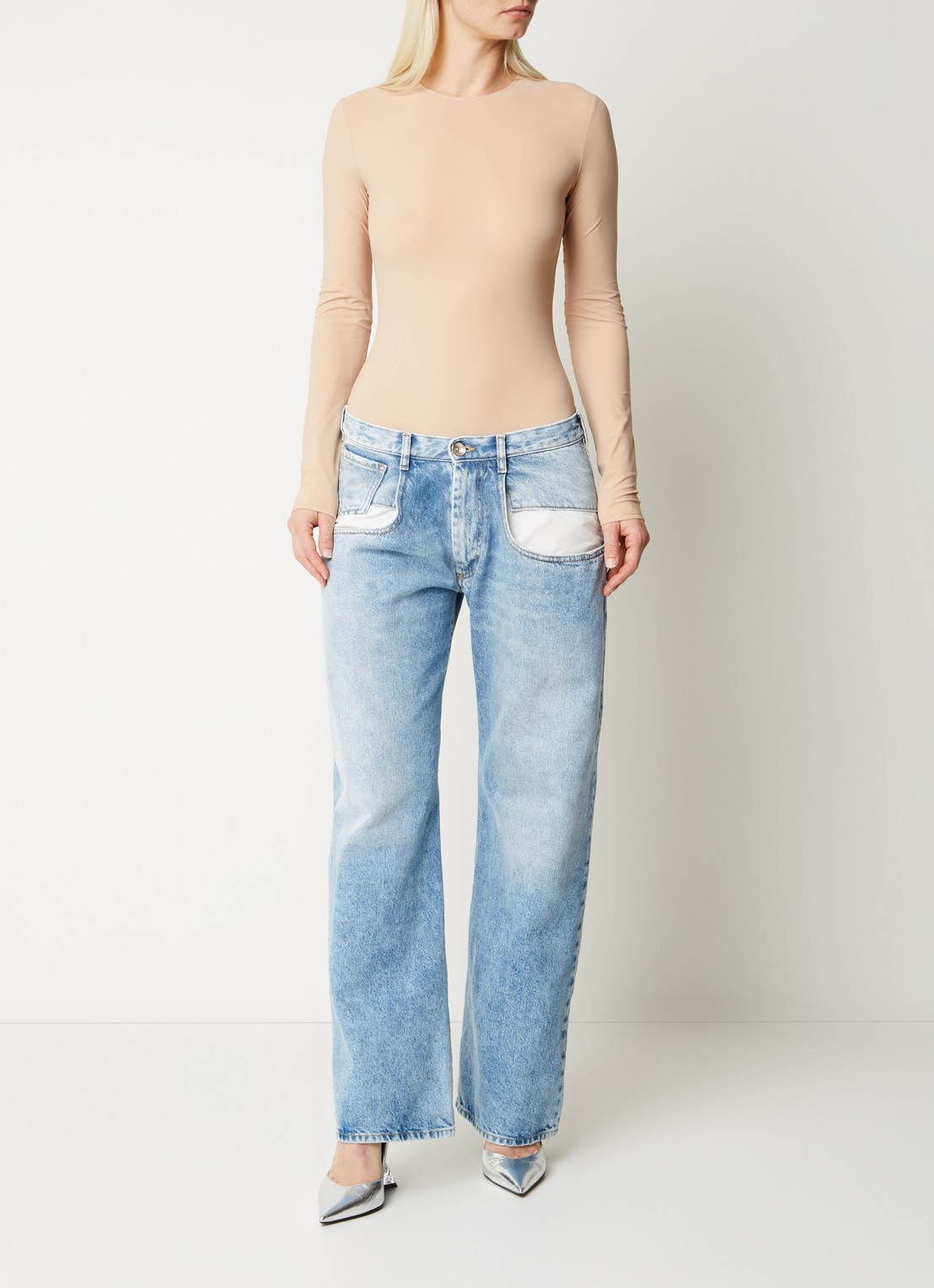 Maison Margiela Body met ronde hals - voorkant 2 creme