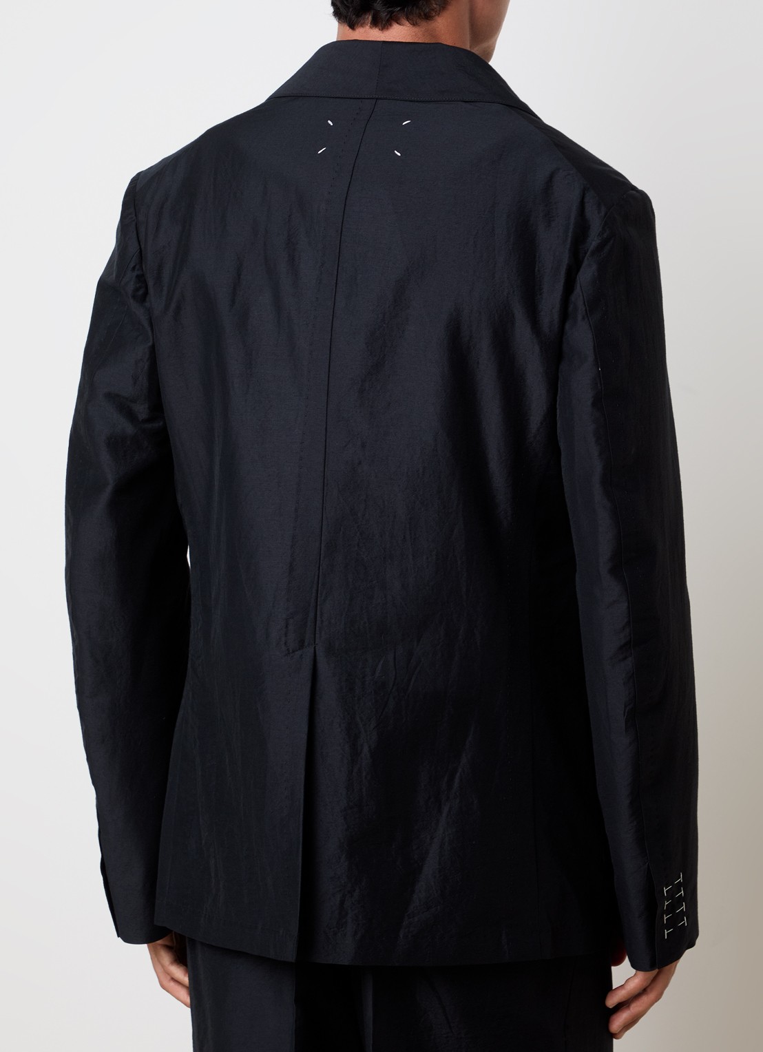 Maison Margiela Colbert in zijdeblend - achterkant 4 donkerblauw