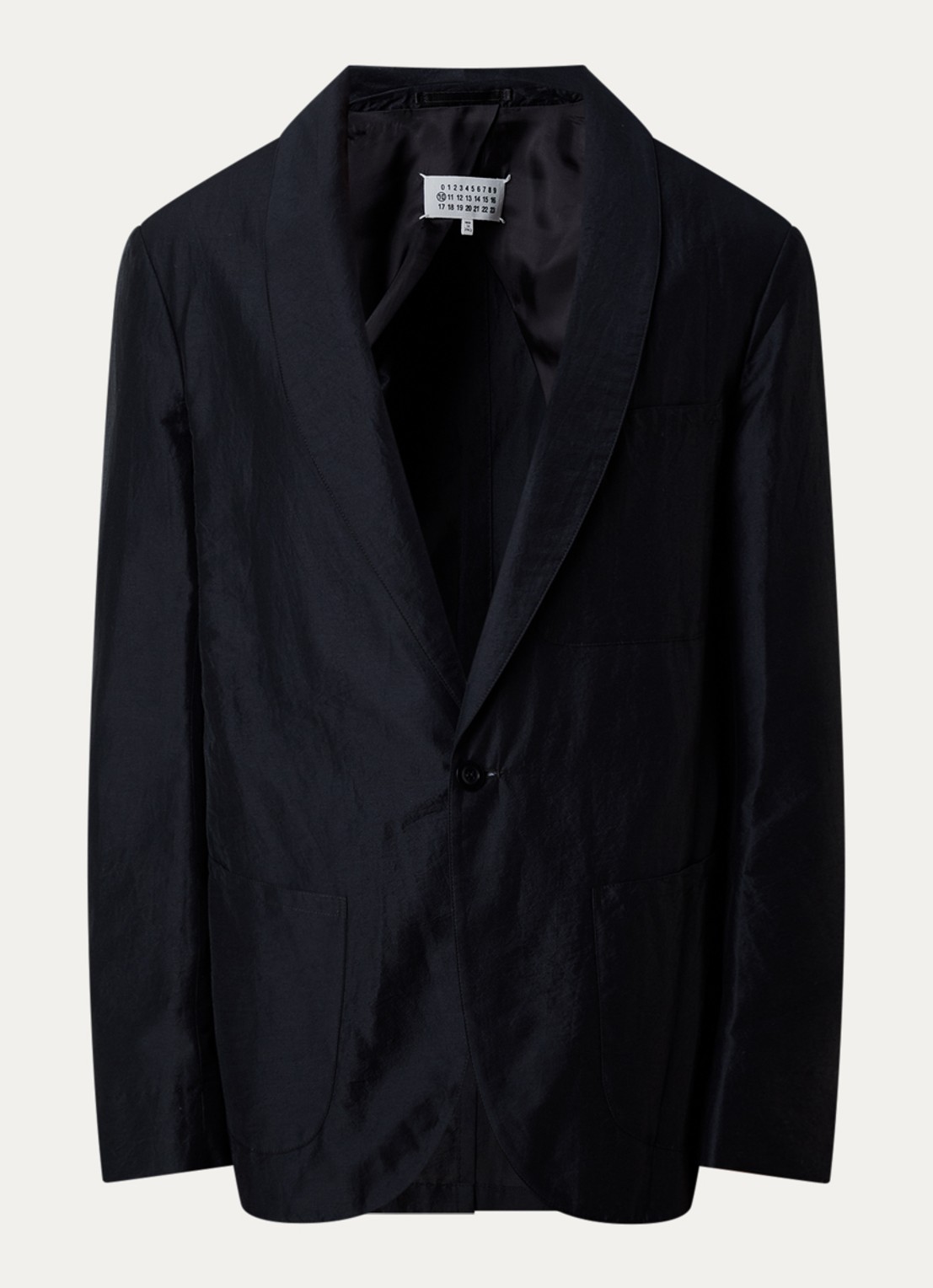 Maison Margiela Colbert in zijdeblend - voorkant 5 donkerblauw