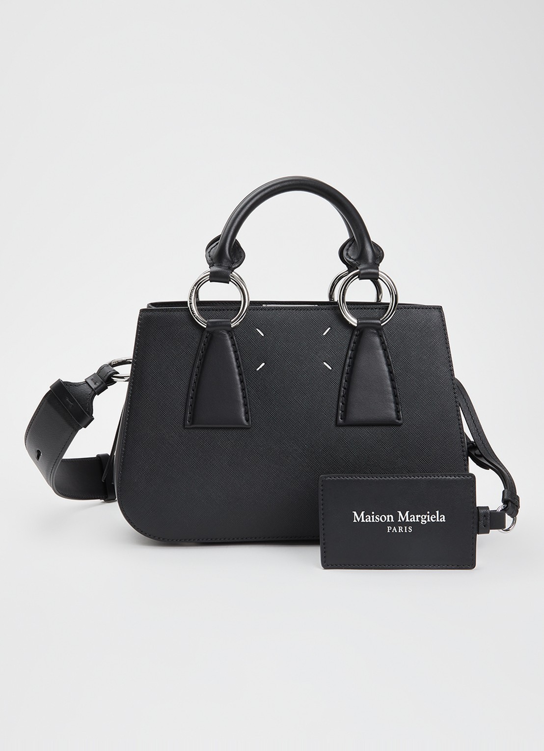 Maison Margiela Doll handtas van kalfsleer met afneembare schouderriem - voorkant 6 zwart