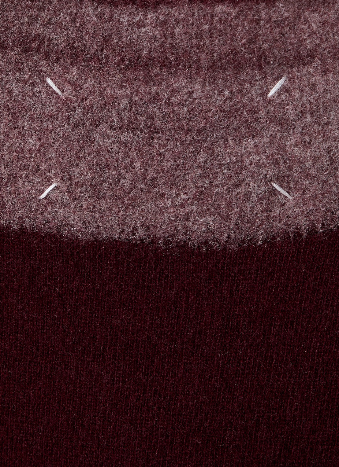 Maison Margiela Fijngebreide top van wol - detail 2 bordeauxrood