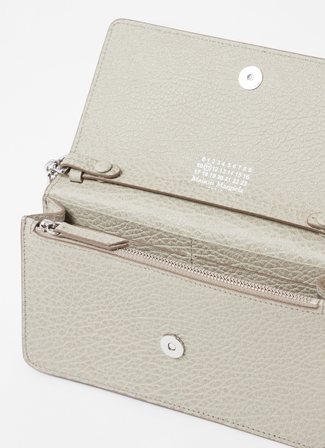 Maison Margiela Four Stitches portemonnee van kalfsleer - voorkant 2 khaki