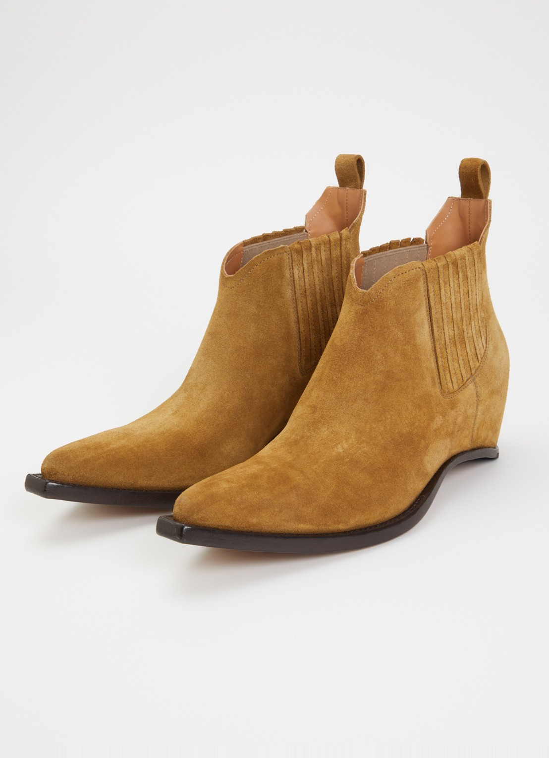 Maison Margiela Heel-Less Western chelsea boot van kalfssuède - detail 3 mosgroen