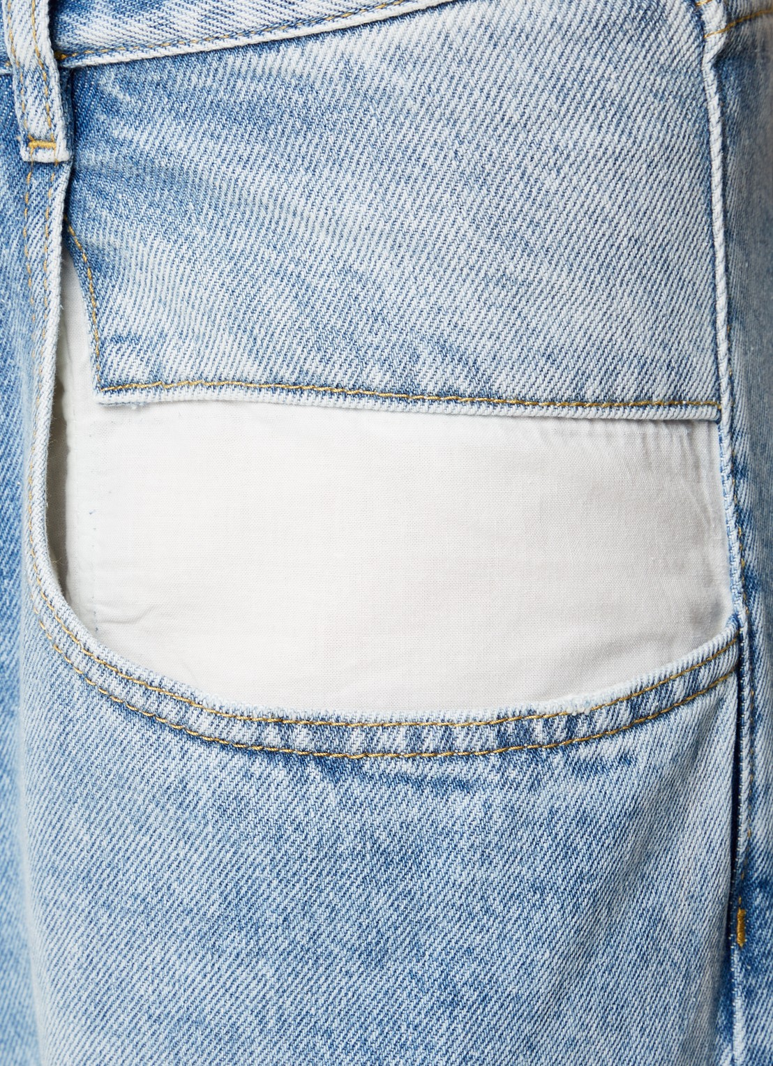 Maison Margiela High waist straight leg jeans met lichte wassing - detail 8 indigo