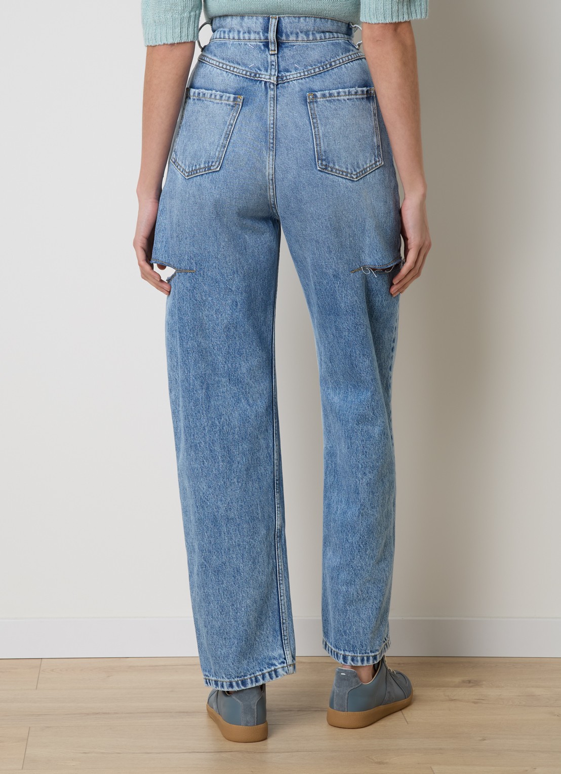 Maison Margiela High waist tapered jeans met steekzakken - achterkant 6 jeans