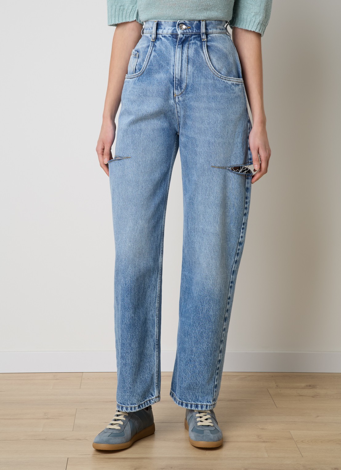 Maison Margiela High waist tapered jeans met steekzakken - detail 3 jeans