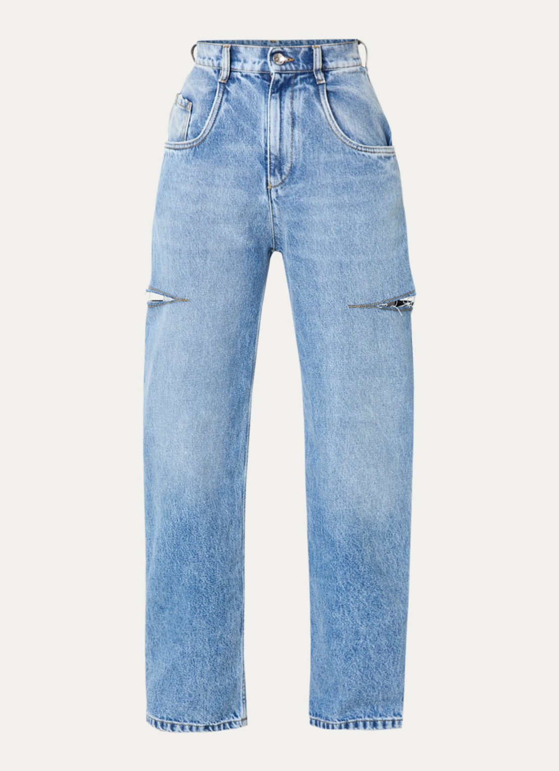 Maison Margiela High waist tapered jeans met steekzakken - voorkant jeans