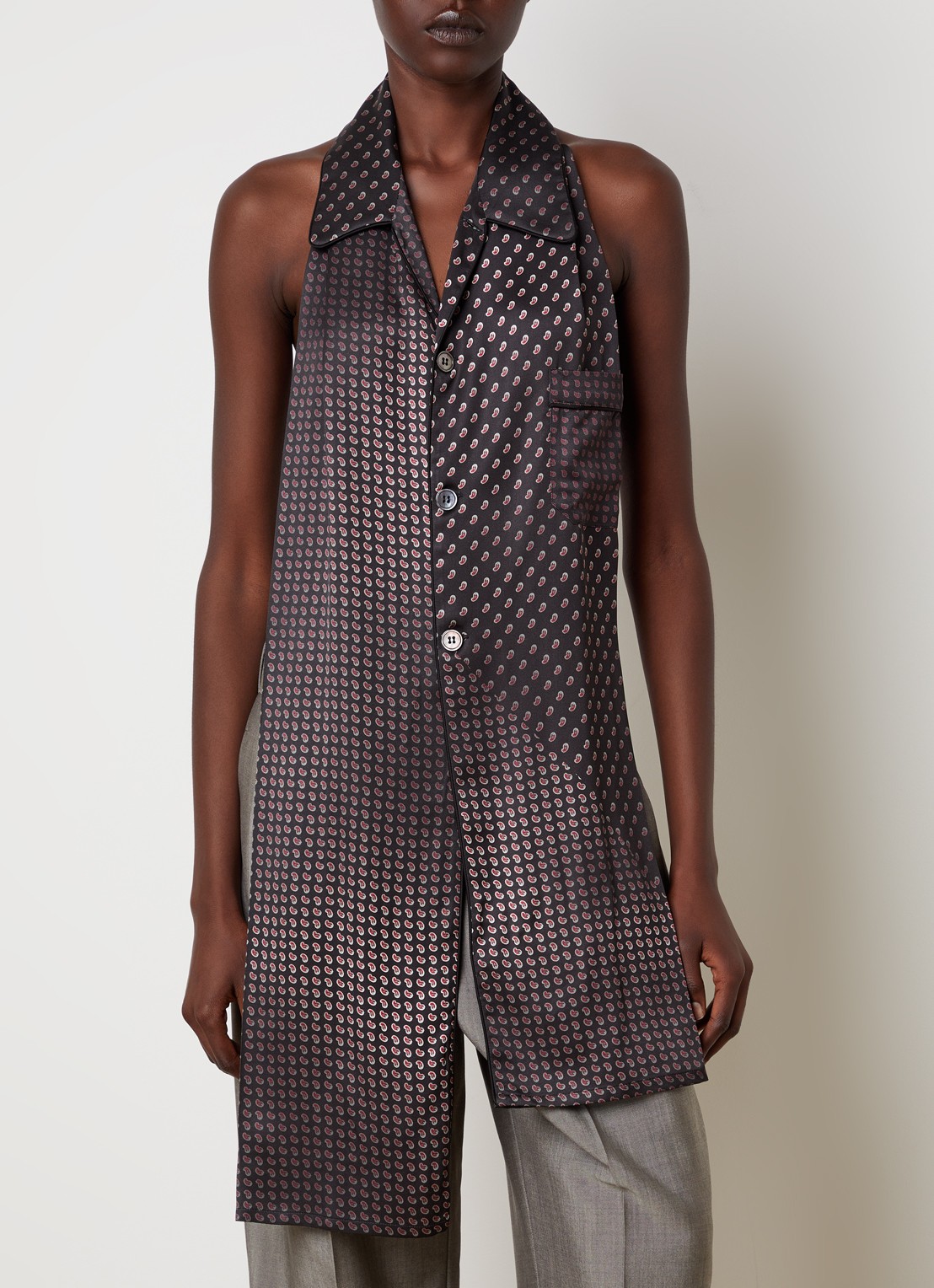 Maison Margiela Kraag met paisley dessin - detail 4 zwart