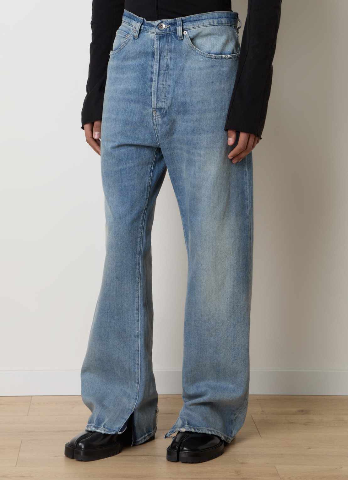 Maison Margiela Loose fit jeans met lichte wassing - detail 3 indigo