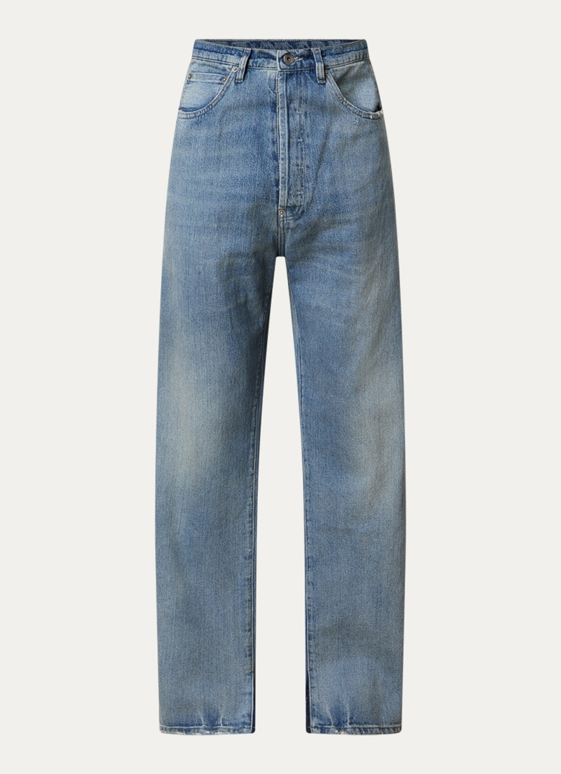 Maison Margiela Loose fit jeans met lichte wassing - voorkant indigo