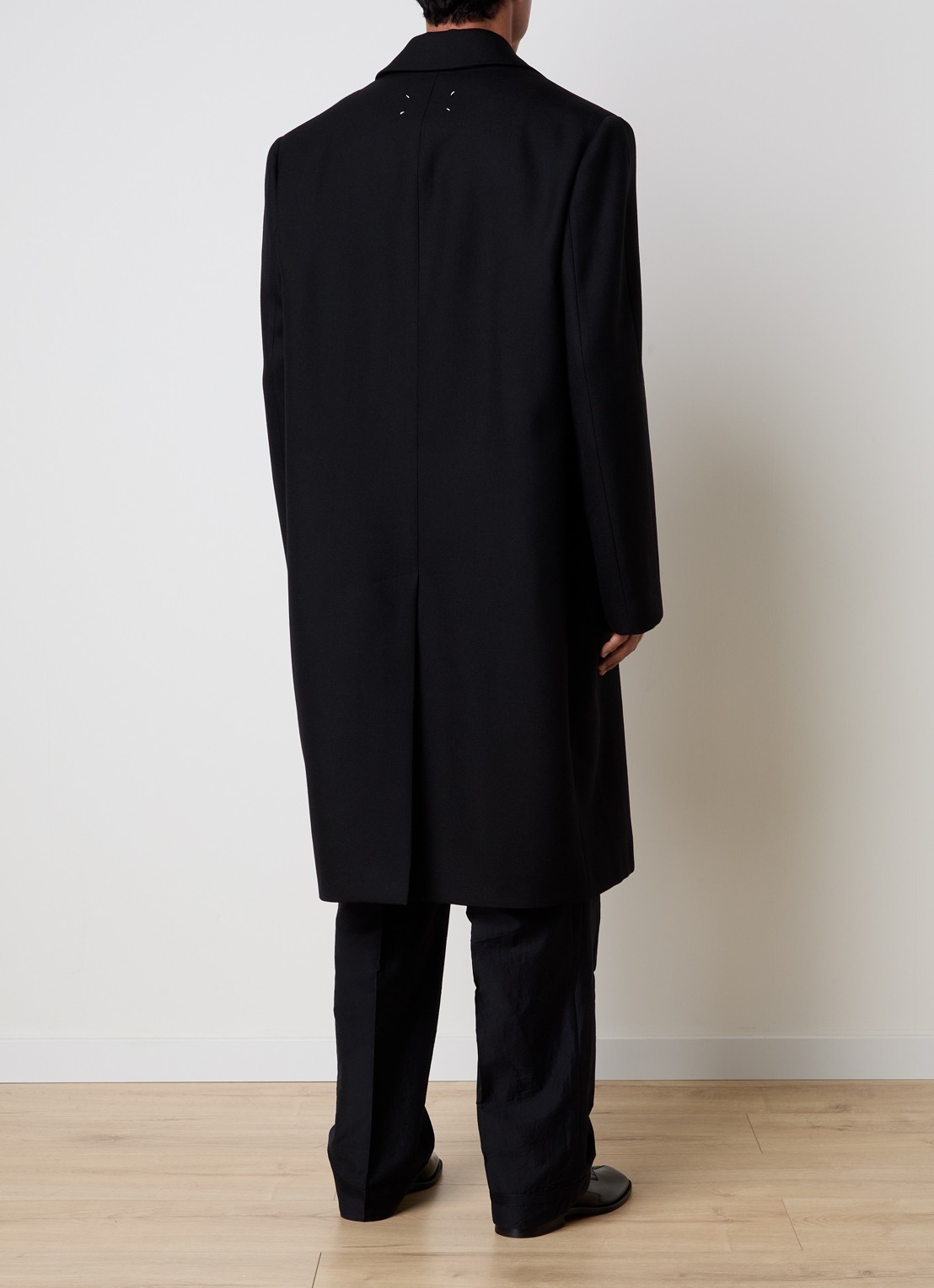 Maison Margiela Mantel van scheerwol - achterkant 6 zwart