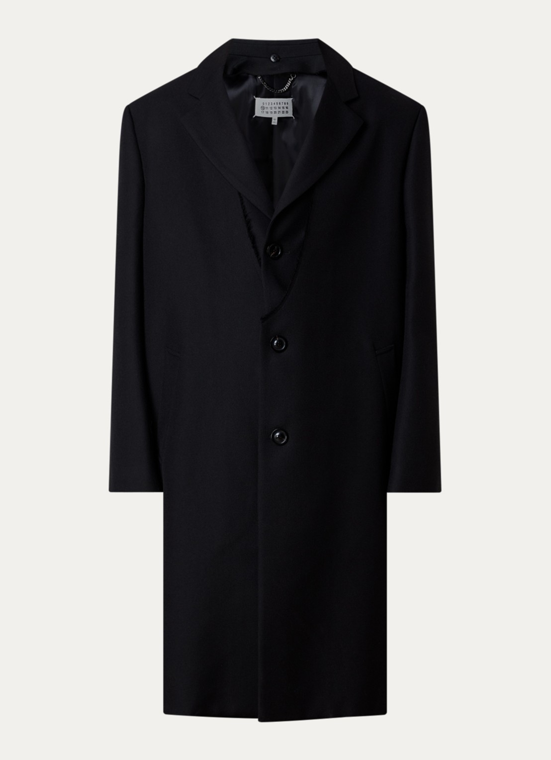 Maison Margiela Mantel van scheerwol - voorkant zwart