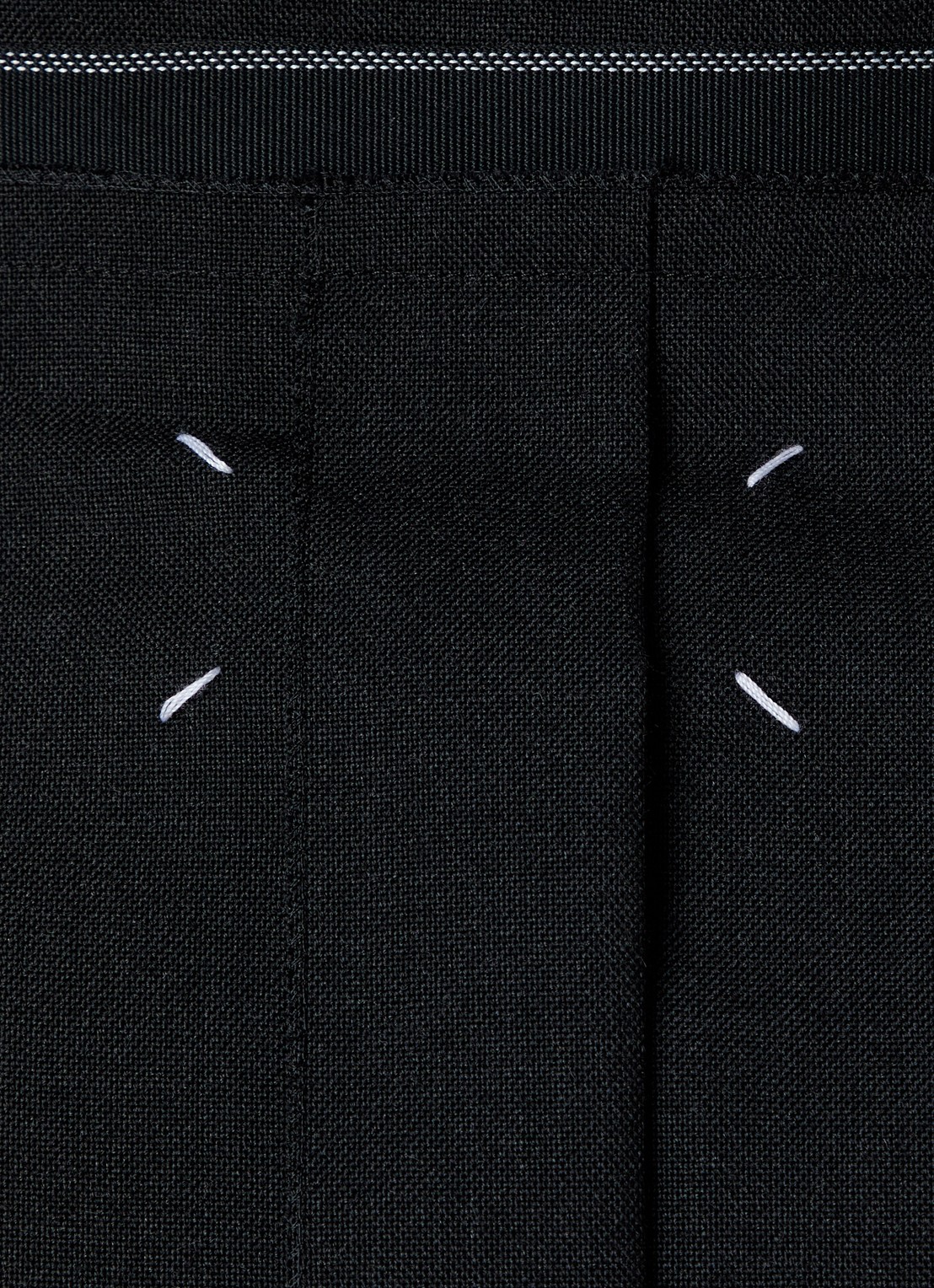 Maison Margiela Midi rok van wol - detail 2 zwart
