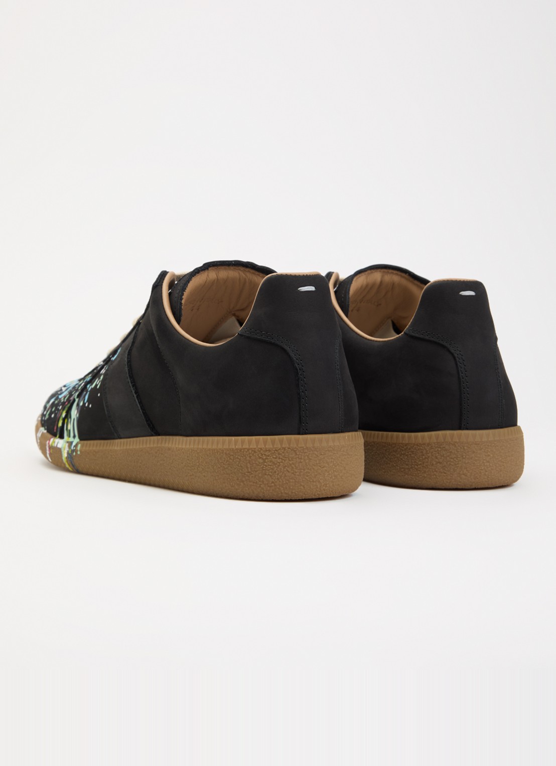 Maison Margiela Paint Replica sneaker van kalfsleer met details van kalfssuède - achterkant 7 zwart