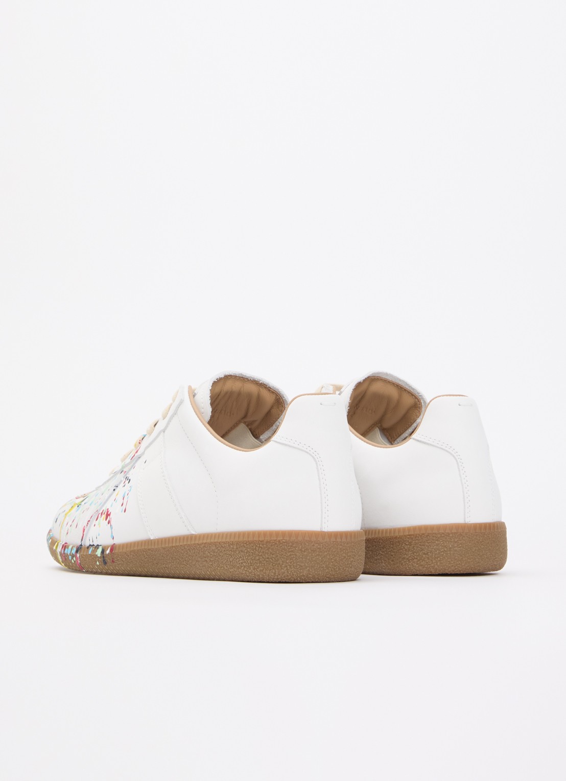 Maison Margiela Paint Replica sneaker van kalfsleer met details van kalfssuède - achterkant wit