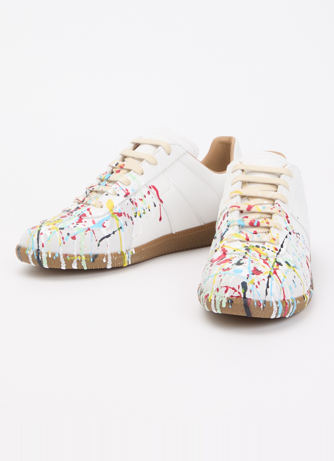 Maison Margiela Paint Replica sneaker van kalfsleer met details van kalfssuède - detail 2 wit