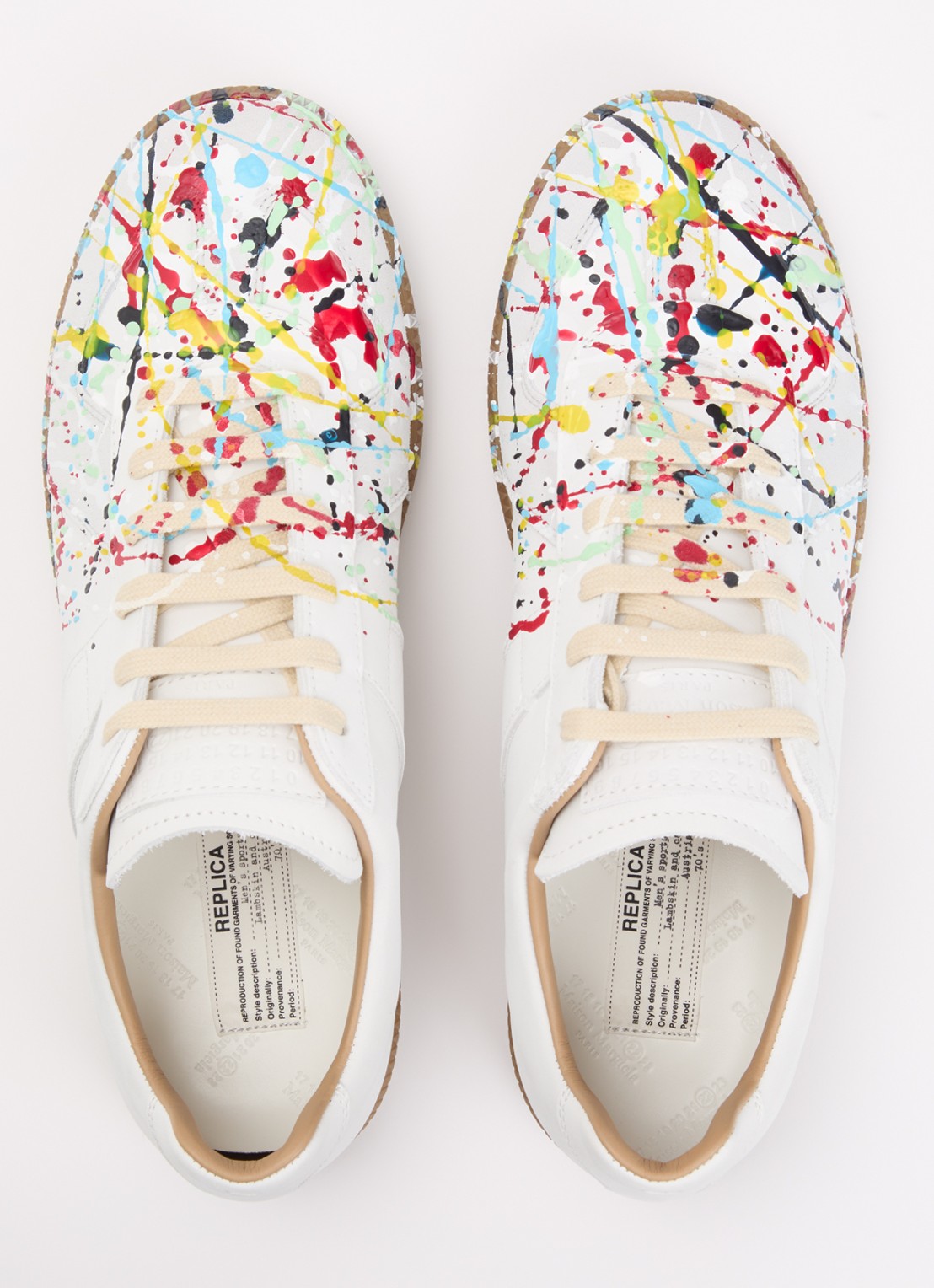 Maison Margiela Paint Replica sneaker van kalfsleer met details van kalfssuède - detail 3 wit