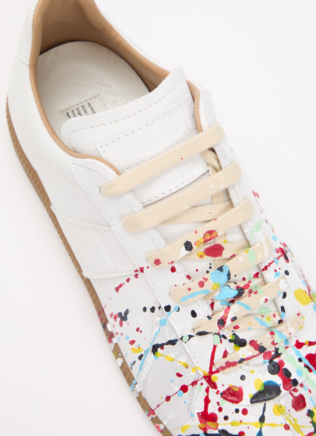 Maison Margiela Paint Replica sneaker van kalfsleer met details van kalfssuède - detail 5 wit