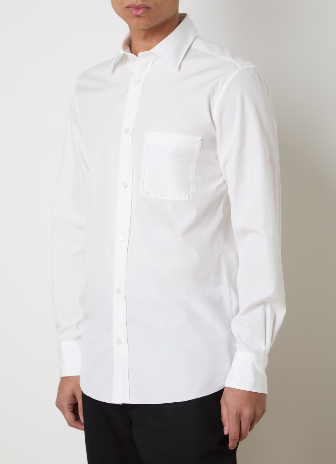 Maison Margiela Regular fit overhemd met borstzak - detail gebroken wit