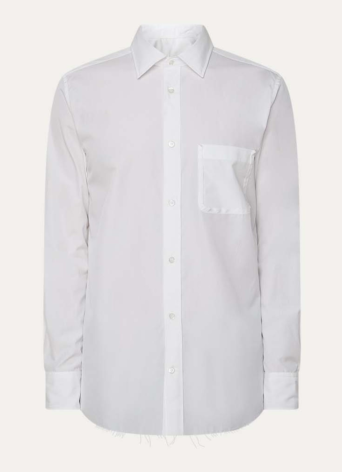 Maison Margiela Regular fit overhemd met borstzak - voorkant 3 gebroken wit