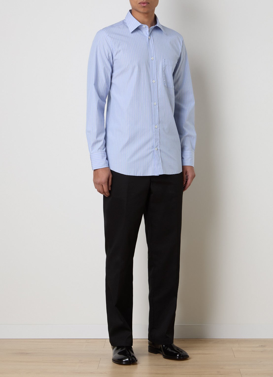 Maison Margiela Regular fit overhemd met borstzak - voorkant 2 lichtblauw