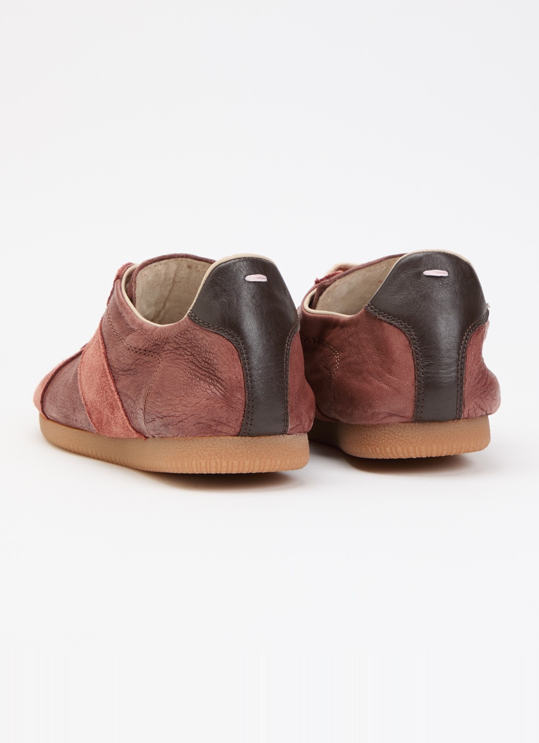 Maison Margiela Replica 6 sneaker met suède details - achterkant 5 roestbruin